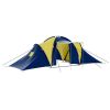 Camping Tent Fabric 9 Persons Blue and Yellow - Multicolour