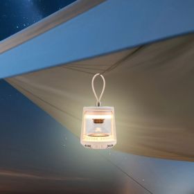 Outdoor Waterproof Camping Lantern Speaker with 3 LED Light Colors - White