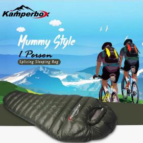 Kamperbox Cold Temperature Winter Sleeping Bag Down Sleeping Bag Winter Camping Sleeping Bag - AM1000Right