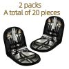 Two sets of stainless steel outdoor camping cutlery sets - including forks, spoons, knives, chopsticks, food clips, plates - portable cutlery bags