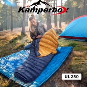Kamperbox Ultra Light Down Sleeping Bag Outdoor Camping Sleeping Bag Warm Down Sleeping Bag Outdoor Camping Travel UL250 - Blue