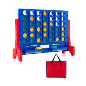 Jumbo 4-to-Score Connect Game Set with Carrying Bag and 42 Coins - Red
