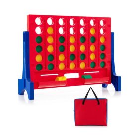 Jumbo 4-to-Score Connect Game Set with Carrying Bag and 42 Coins - Blue