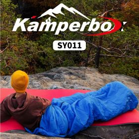 Kamperbox Camping Sleeping Bag Outdoor Camping 3 Season Sleeping Bag Camping   - Blue