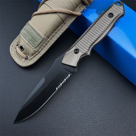 Fixed blade knife EDC Survival Knives Outdoor Camping Fishing - Half tooth