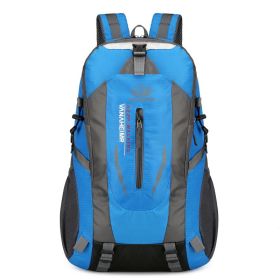 36L Travel Backpack Waterproof Hiking Daypack with Multiple Compartments and Pockets, Nylon Backpack for Camping - Blue
