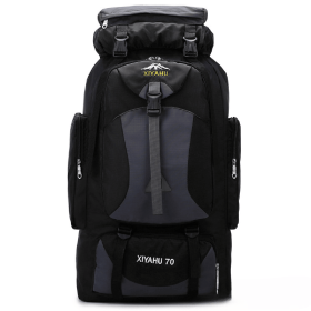 70L Hiking Camping Backpack, Hunting Climbing Backpack for Outdoor, Backpack Water Resistant, Tactical Backpack - Black
