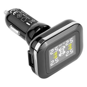 VEVOR RV Tire Pressure Monitoring System Real Time Trailer TPMS 4 Sensors - Cigarette Lighter Screen