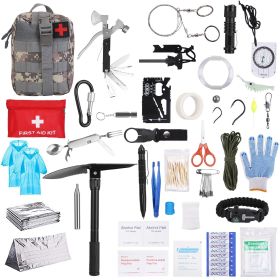 125Pcs Survival Kits Professional Emergency Survival Gear Tactical First Aid Kit Supplies for Outdoor Adventure Camping Hiking Hunting - AS PIC