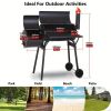 Charcoal Grill, Outdoor Charcoal Grill with Offset Smoker, Barbecue Outdoor Camping Charcoal Grills & Smokers with Grill Cover