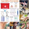 125Pcs Survival Kits Professional Emergency Survival Gear Tactical First Aid Kit Supplies for Outdoor Adventure Camping Hiking Hunting - AS PIC