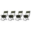 4-piece Folding Outdoor Chair with Storage Bag, Portable Chair for indoor, Outdoor Camping, Picnics and Fishing,Green - As Pic