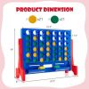 Jumbo 4-to-Score Connect Game Set with Carrying Bag and 42 Coins - Red