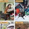 Camping Stove for Hot Tents, Carbon Steel Wood Burning Stove with Stainless Wall Chimney Pipes for Tents, Shelter