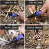 Pocket Knife With Clip, Folding Knife, Pocket Knife for Men,Sharp Hiking Camping Fishing Work Outdoor Survival Men knives - Flag
