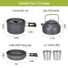 12Pcs Camping Cookware Set Camping Stove Aluminum Pot Pans Kit for Hiking Picnic Outdoor with Cup Fork Spoon Knife - Grey