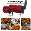 Charcoal Grill, Outdoor Charcoal Grill with Offset Smoker, Barbecue Outdoor Camping Charcoal Grills & Smokers with Grill Cover