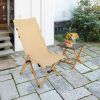 Bamboo Folding Camping Chair with 2-Level Adjustable Backrest - Natural