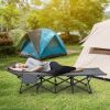 Folding Camping Cot with Carry Bag Cushion and Headrest - Gray