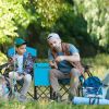 Portable Folding Camping Canopy Chairs with Cup Holder - Blue