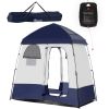 Outsunny Shower Tent, Pop Up Privacy Shelter for Camping, Dressing Changing Room, Portable Instant Outdoor Shower Tent Enclosure w/ 2 Rooms