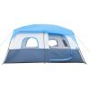 430*430*210cm Polyester Cloth Fiberglass Poles Can Accommodate 14 People Camping Tent Dark Blue And White - as picture