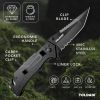 Pocket Knife With Clip, Folding Knife, Pocket Knife for Men,Sharp Hiking Camping Fishing Work Outdoor Survival Men knives - Black