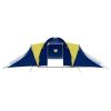 Camping Tent Fabric 9 Persons Blue and Yellow - Multicolour