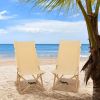 Bamboo Folding Camping Chair with 2-Level Adjustable Backrest - Natural