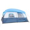430*430*210cm Polyester Cloth Fiberglass Poles Can Accommodate 14 People Camping Tent Dark Blue And White - as picture