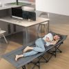 Folding Camping Cot with Carry Bag Cushion and Headrest - Gray
