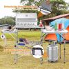 Foldable Outdoor BBQ Portable Grilling Table with Windscreen Bag - Brown