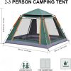Automatic Camping Outdoor Pop-up Tent for Quick-Opening Tents 2-3 Person Canopy with Carrying Bag Easy to Set - green