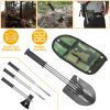 6-in-1 Multi Tool Survival Kit Shovel Knife Axe Saw Nail Puller w/ Pouch Outdoor Gear Camping - Black