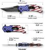 Pocket Knife With Clip, Folding Knife, Pocket Knife for Men,Sharp Hiking Camping Fishing Work Outdoor Survival Men knives - Flag