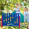 Jumbo 4-to-Score Connect Game Set with Carrying Bag and 42 Coins - Red