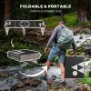 Outsunny 8ft Portable Beer Pong Table with Adjustable Legs, Folding Camping Table, Aluminum Picnic Table, for Party, Travel, BBQ, Beach
