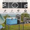 Outsunny 8ft Portable Beer Pong Table with Adjustable Legs, Folding Camping Table, Aluminum Picnic Table, for Party, Travel, BBQ, Beach