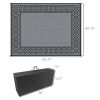 Outsunny Reversible Outdoor Rug, 9' x 12' Waterproof Plastic Straw Floor Mat, Portable RV Camping Carpet, Large Floor Mat for Backyard, Deck, Picnic