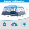 430*430*210cm Polyester Cloth Fiberglass Poles Can Accommodate 14 People Camping Tent Dark Blue And White - as picture