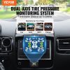 VEVOR RV Tire Pressure Monitoring System Real Time Trailer TPMS 4 Sensors - Cigarette Lighter Screen