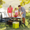 1Pc Folding Camping Table Portable Aluminum Roll-up Picnic BBQ Desk with Carrying Bag Heavy Duty Outdoor Beach Backyard Party Patio - black