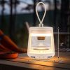 Outdoor Waterproof Camping Lantern Speaker with 3 LED Light Colors - White