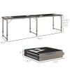 Outsunny 8ft Portable Beer Pong Table with Adjustable Legs, Folding Camping Table, Aluminum Picnic Table, for Party, Travel, BBQ, Beach