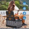 Trunk Organizer with Lid for Car, Seatable Camping Organizer with Bag, Multifunctional Collapsible Camping Storage Box for Outdoor Picnic, Car