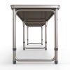 Outsunny 8ft Portable Beer Pong Table with Adjustable Legs, Folding Camping Table, Aluminum Picnic Table, for Party, Travel, BBQ, Beach