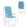 Outsunny Set of 2 Patio Folding Chairs, Classic Outdoor Camping Chairs, Portable Lawn Chairs for Camping, Garden, Pool, Beach, Backyard w/ Armrests