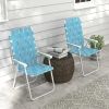 Outsunny Set of 2 Patio Folding Chairs, Classic Outdoor Camping Chairs, Portable Lawn Chairs for Camping, Garden, Pool, Beach, Backyard w/ Armrests