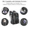 36L Outdoor Backpack Waterproof Daypack Travel Knapsack - Black
