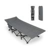 Folding Camping Cot with Carry Bag Cushion and Headrest - Gray